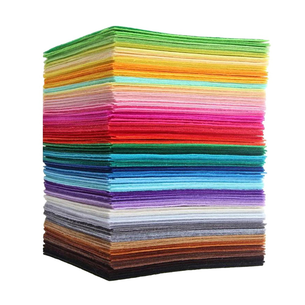 Sewing Textile Art - 40 Lembar Kain Nonwoven Berwarna-warni 15x15cm