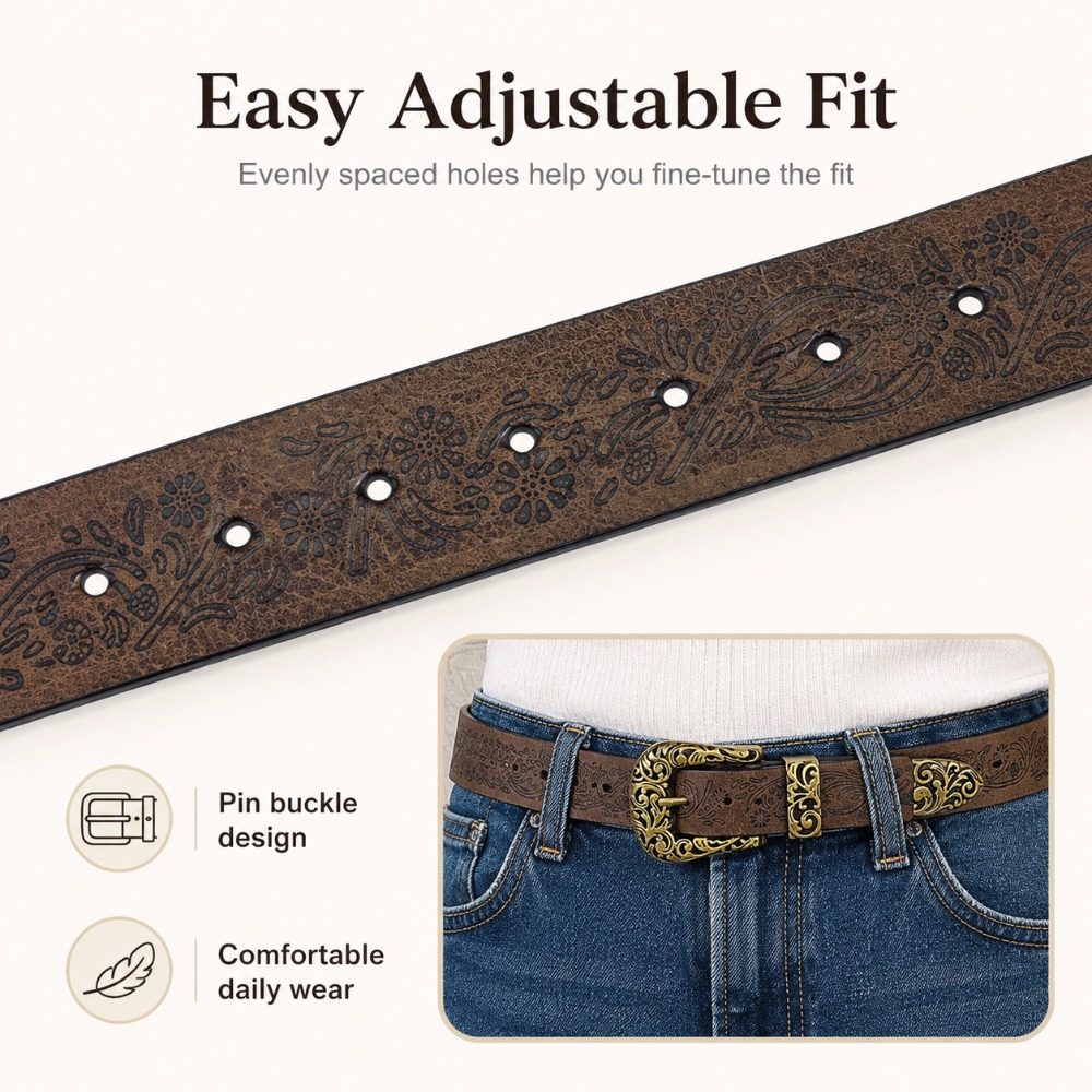 Sabuk Wanita Retro Motif Ukira - Leather Needle Heavy ulasan dan harga